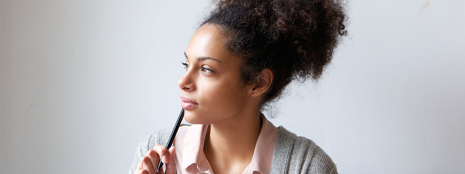 Young woman looking thoughtful